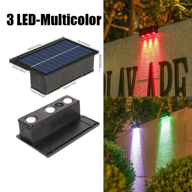 LED Solar Garden Lights Outdoor Garden Square Wall Lamp IP65 Waterproof Solar Powered Light Yard Balcony Fence Decoration Lamps