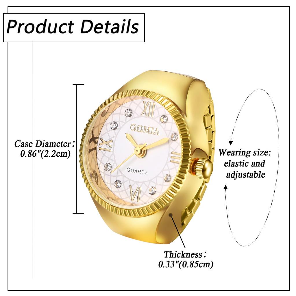 Ring Ring Watch Roman Analog Free Stainless Steel Ring Watch Simple Stylish Quartz Watch Gold Silver Fashion Accessory Birthday Christmas Day Present
