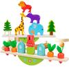 Сенсорные игрушки Монтессори Игрушки-пирамидки для малышей Животное-кролик Балансир Деревянные кубики Игра для раннего развития Подарок
