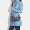 New COACH Teri Fabric With Cow Leather Shoulder Bag, Handbag, Shoulder Bag Medium Size Women's Denim Blue CH139-IMDEI