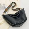 Messenger Bag for Women, Fashionable Casual Shoulder Bag, Adjustable Strap, Large Capacity, Solid Black for Weekend Travel less