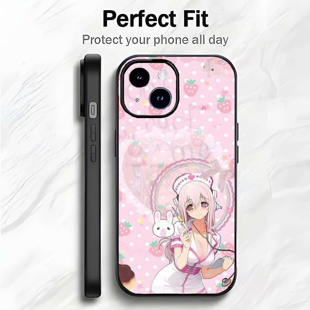 Милый японский аниме S-Super Sonico Чехол для телефона Чехол для телефона Мягкая упаковка Легкий Для iPhone17 16 15 14 13ProMax