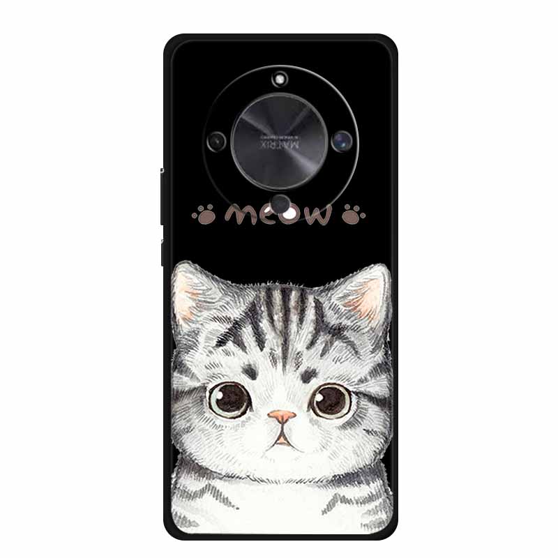 Coque For Honor X70 5G Case Cartoon Cat Funda Black Silicone Soft Back Cover For Honor X70 2025 Phone Case Cover X 70 HonorX70