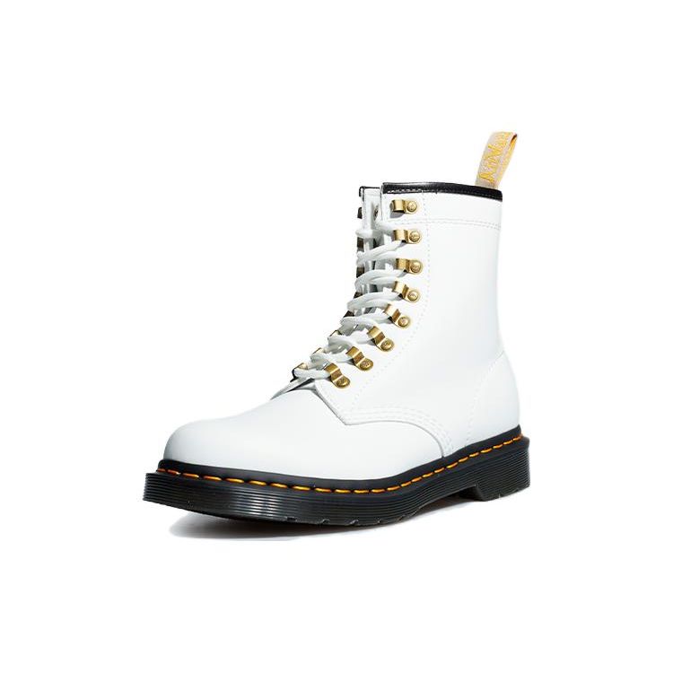 Dr. Martens Кожаные Универсальные Повседневные Модные Ботинки до середины икры Женские ботинки Белые 27649113