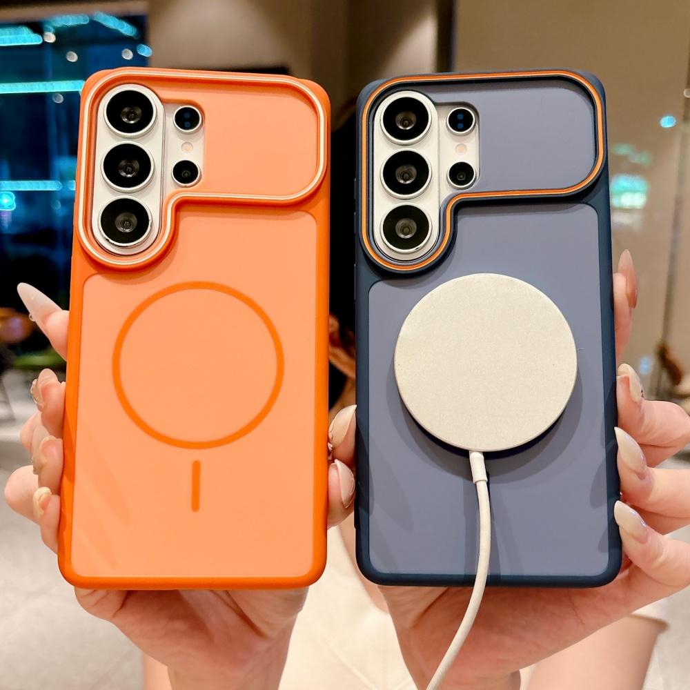 Luxury Color Collision Matte Magnetic Case for Samsung Galaxy S26 S25 S24 Ultra S26Plus S25 S24 S23 For Magsafe Shockproof Cover