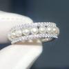 French Small Waist Imitation Pearl Ring, Female Zircon Index Finger Ring, Light Luxury Niche Design Ring