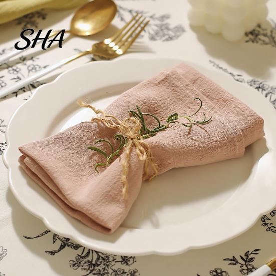 Bohemian Linen Napkin Napkin, Rustic Machine Washable Fabric 16 Inch Farmhouse Cloth Style for Dining Table Home Wedding Bridal Shower Baby