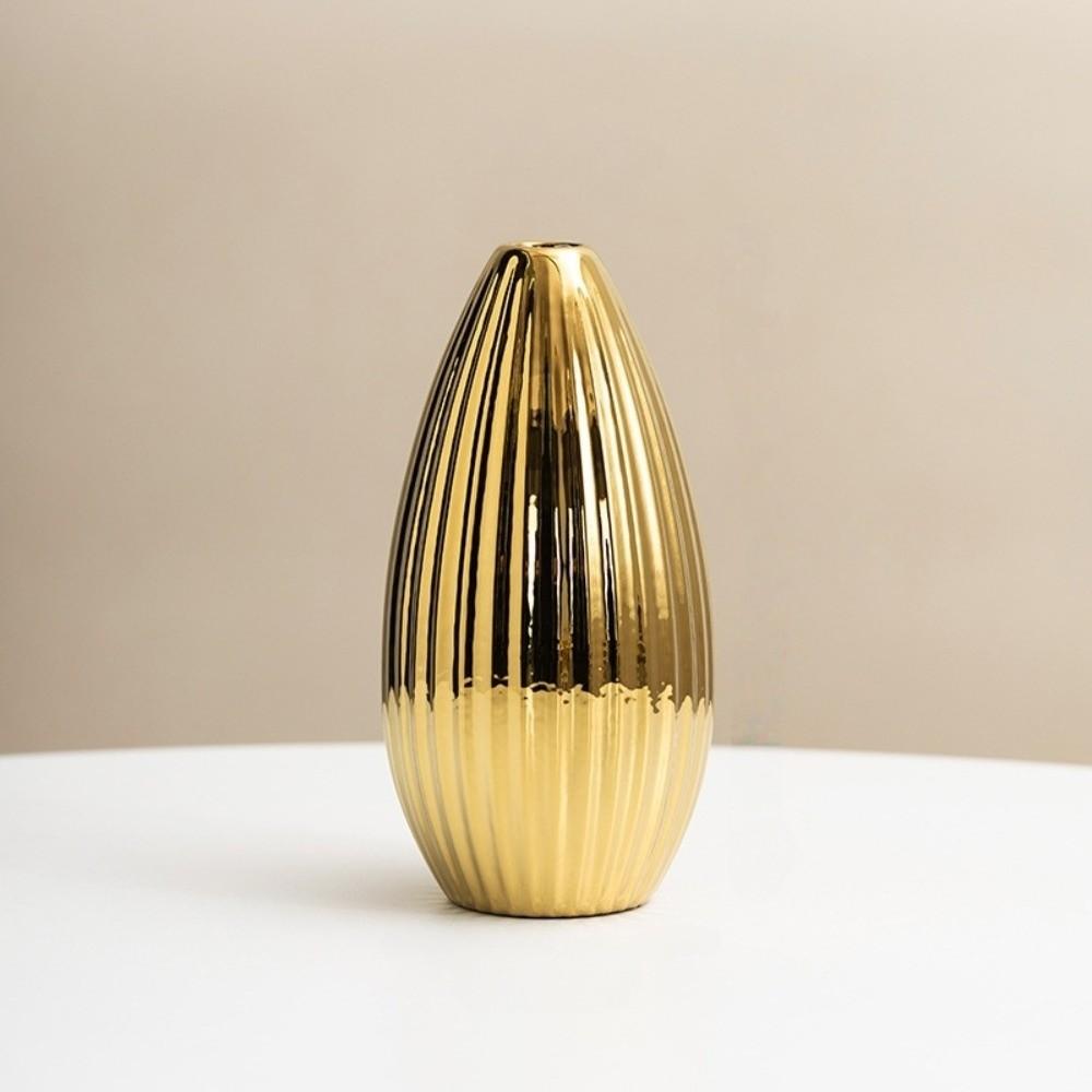 Unique Floral Arrangement Ceramic Electroplated Vase Minimalism Aesthetic Flowerpot Decorative Silver Tabletop Decor Office Desk