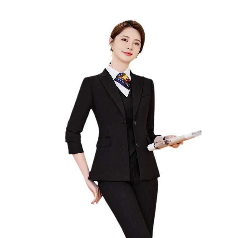 Женский приталенный формальный костюмный комплект 2024: Осень/Зима Деловая одежда