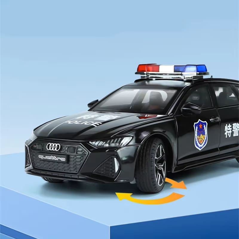 Новая 1/24 RS6 Avant Station Wagon Модель автомобиля из литого металла Игрушечная полицейская машина Модель автомобиля Моделирование Звук и Свет Дети Мальчики Подарок