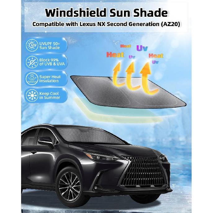 Windshield Sun Shade for Lexus NX 20222 2023 2024 NX250 NX350 NX350h NX400h+ NX450h+ Windshield Sunshades Front Window Sun Shades Cover Foldable Sun