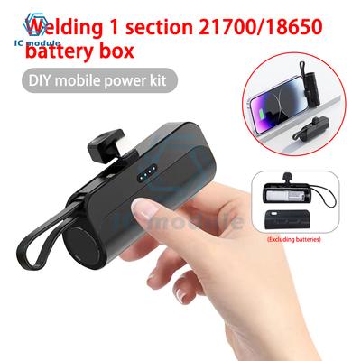 Безпаечный корпус для мини-аккумулятора 21700 на 1 ячейку, Power Bank, Коробка для батарей 18650, Набор DIY для мобильного источника питания, Подходит для IOS/Type-C