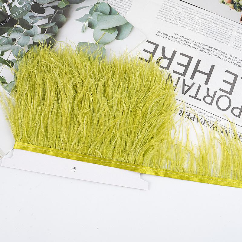 8-10Cm Ostrich Feather Wedding Dress Diy Performance Clothing Accessories Feather Tassel Including Webbing