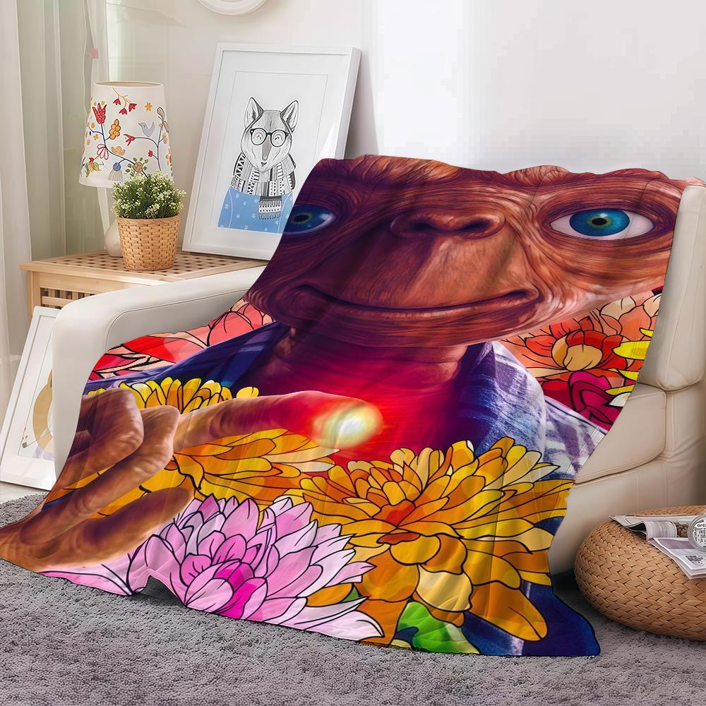 Movie E-ET The E-extra Terrestrial Blanket Warm And Soft Suitable For Bedroom Living Room Sofa Bed Office Travel Camping