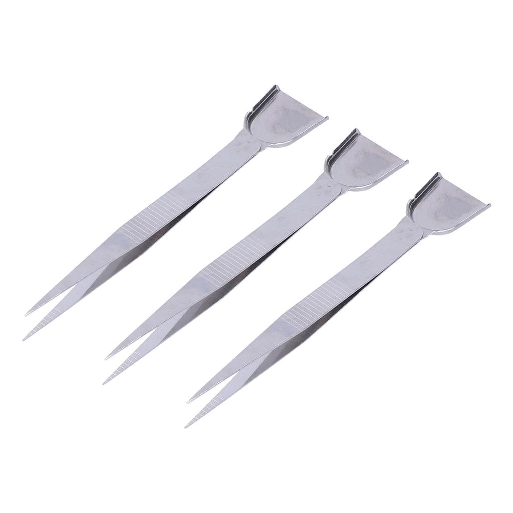3Pcs Jewelry Tweezer Stainless Steel Nonslip Grip High Durability Convenient Craft Tweezers