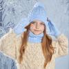 Children's Cap Scarf Gloves Three-Piece Set Coldproof Wool Cap Boys Girls Outdoor Warm Knitted Hat