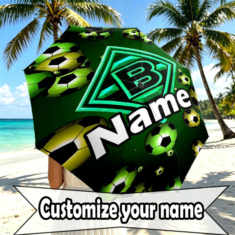 Custom Name Personalized Borussia Monchengladbach Print Umbrella, Auto Open Close, 8‑Rib Sturdy Frame, Commute Camping Hiking Use, Birthday Gift