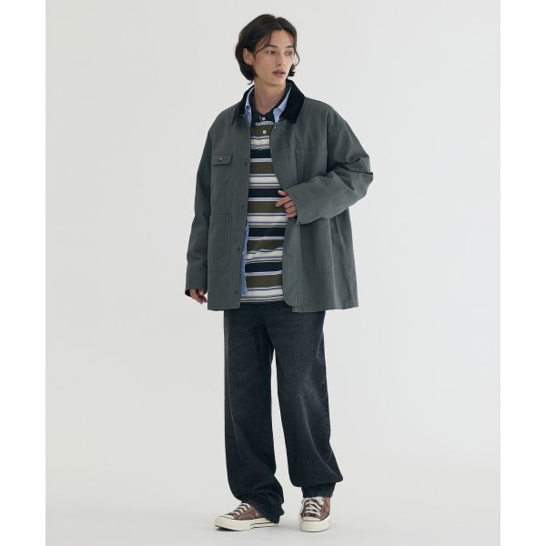 Covernat FW25 Early Autumn Slim Fit Long Sleeve Jacket With Back Stud Reinforcement Details Unisex jackets CO2503JK04DG