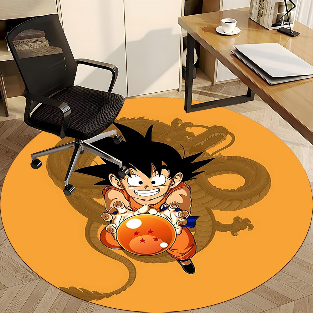 1pc Dragon Ball Z Goku Office Round Area Rug, Under Office Chairs Bedroom Living Room Home Decor, Room Decoa1016176
