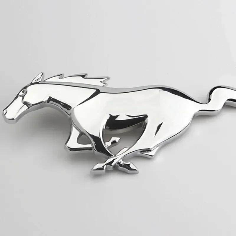 Car Sticker Ford New 2025 Hot 20x7.5CM Metal Car Front Grille Horse Badge Trunk Sticker for Ford Mustang 2.3T Shelby GT350 GT500
