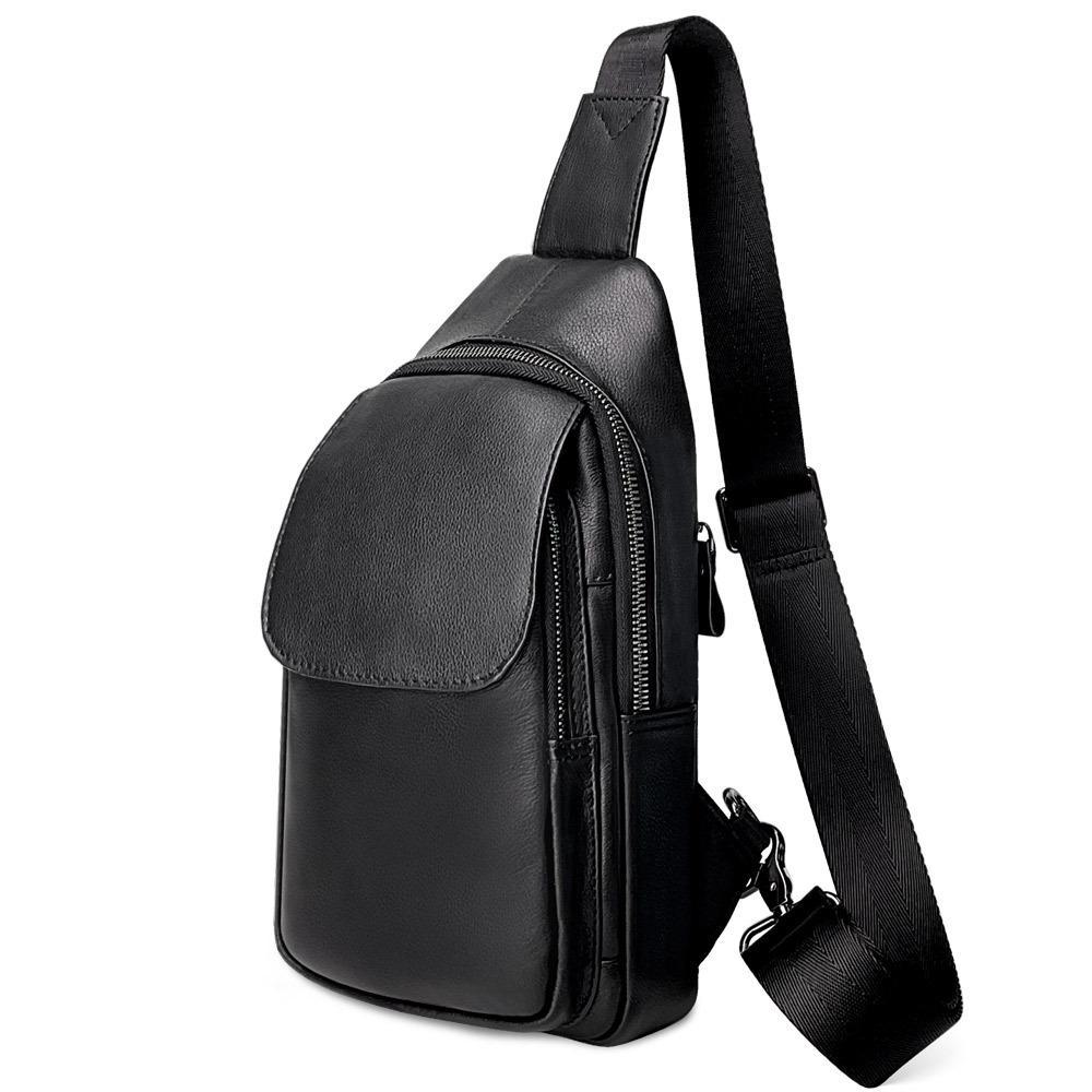 Мужская кожаная нагрудная сумка Jiameida Premium - высококачественная повседневная сумка-мессенджер для активного отдыха
