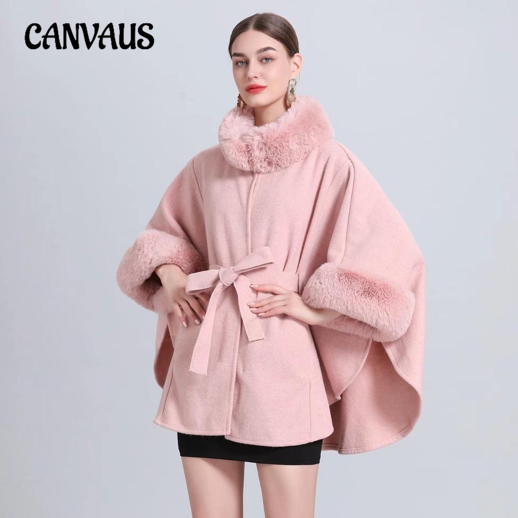 Зимняя женская куртка-накидка с шалью, вязаная кружевная куртка с семиточечными рукавами и меховым воротником, твидовая куртка, кардиган большого размера