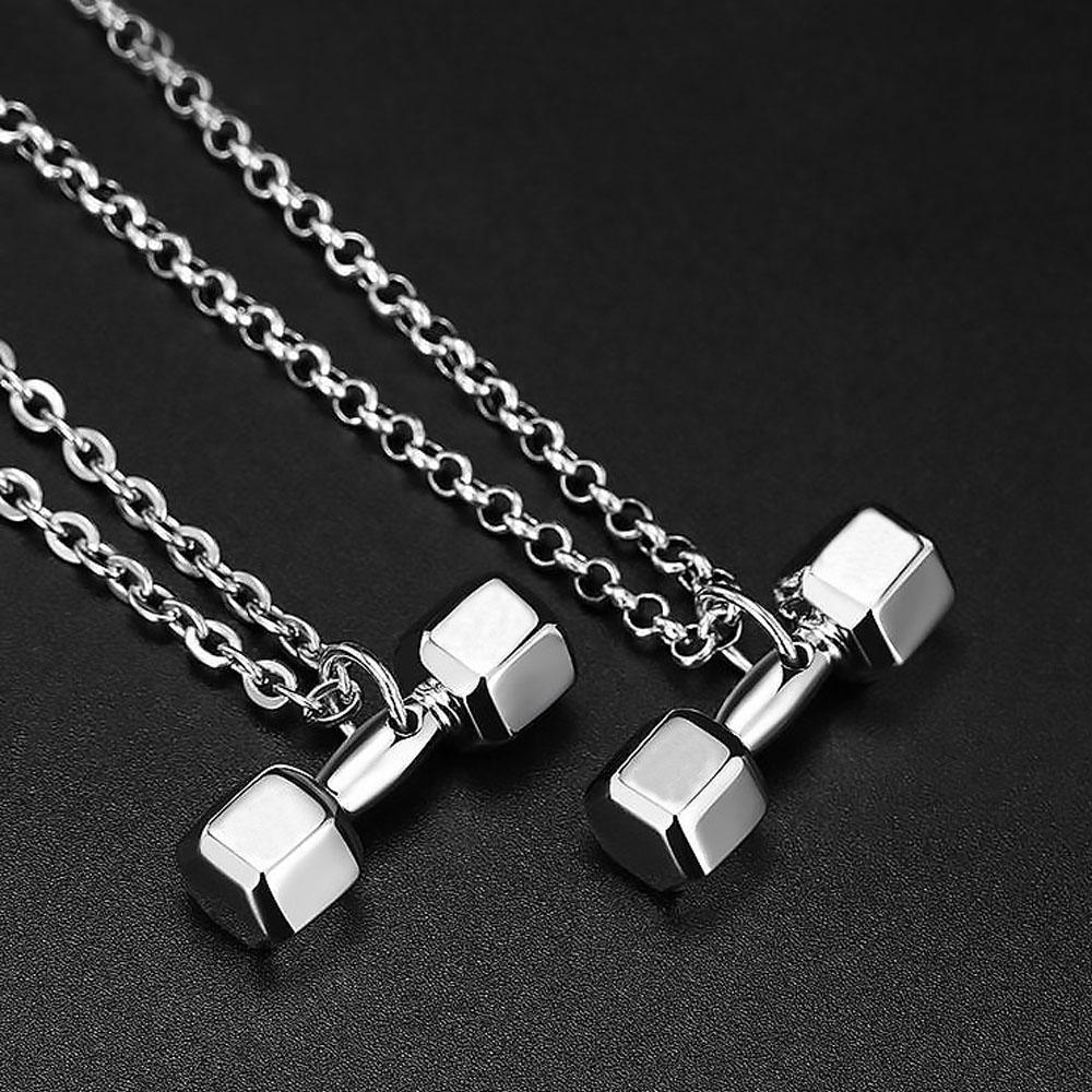 Creative Simple Girls For Women Unisex Long Chain Zinc Zinc Alloy Dumbbell Necklace Fashion Jewelry