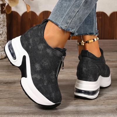 Женские кроссовки Нескользящие кроссовки на платформе и танкетке Женские слипоны Повседневные женские вулканизированные туфли Женские De Mujer