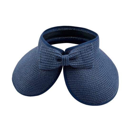 Уличная женская шляпа с пустым верхом, складная шляпа с большими полями и бантом, защита от солнца, защита от ультрафиолета, пляжная соломенная кепка, шляпа для садоводства, рыбалки и путешествий