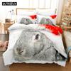 3D The Rabbit 2 комплекта постельного белья Пододеяльник с наволочкой Твин Полный комплект постельного белья Queen King Постельное белье