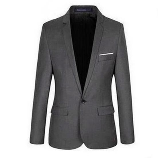 Мужская мода Slim Fit формальный костюм на одной пуговице пиджак пальто куртка верхняя одежда топ