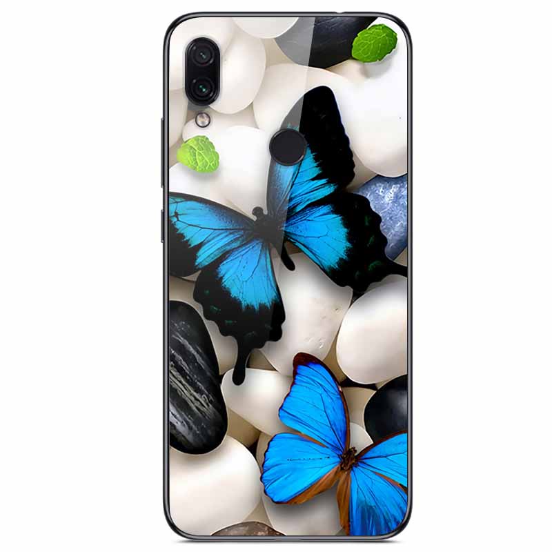 For Redmi Note 7 Cases Note7 Pro Tempered Glass Hard Back Cover For Xiaomi Redmi 7 Pro Phone Case Protective Funda Bumper Note 7