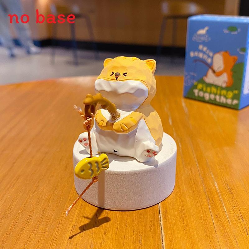Игрушка-фигурка кота из смолы с мотивом рыбалки в качестве подарка на свадьбу или день рождения