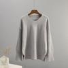 Hirsionsan Elegant Solid Knitted Sweaters Women Autumn Winter Casual Loose Basic Pullovers Female Soft O-neck Long Sleeve Jumper