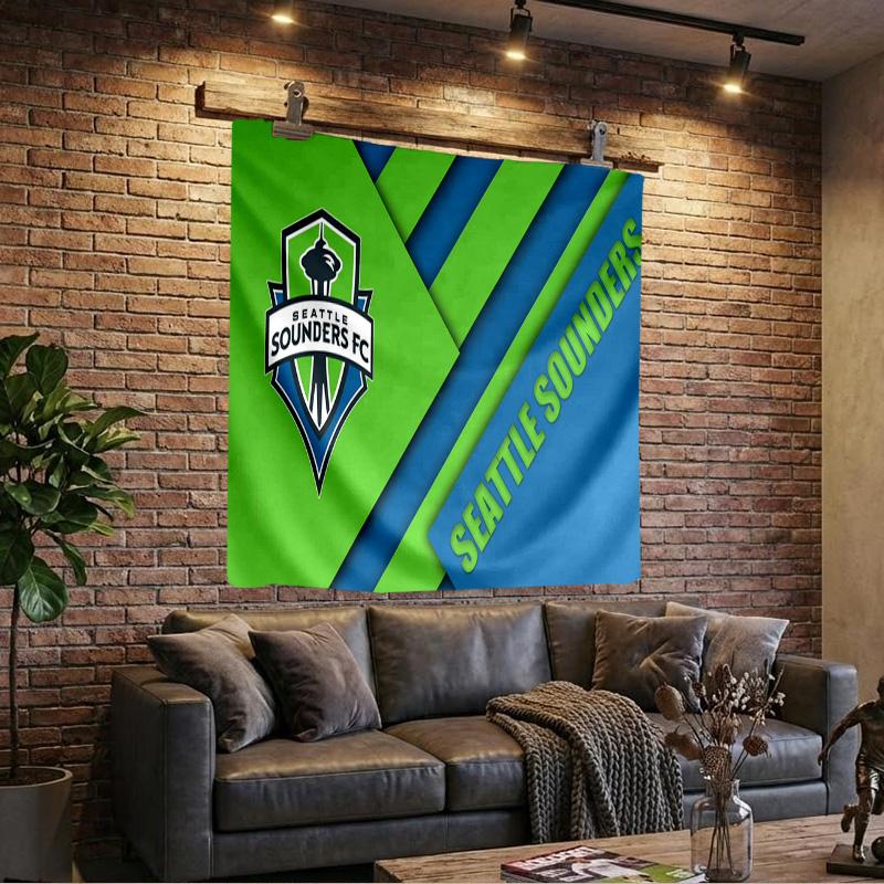 1PC Seattle Sounders Fc Crest Tapestry, Unique Design Tapestry, Wall Decor for Bedroom,Livingroom, Playroom,Heartwarming Fan Holiday Gifts