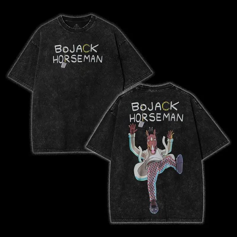 Винтажная футболка BoJack Horseman, Графическая футболка для взрослой анимации, Мультяшный Dou