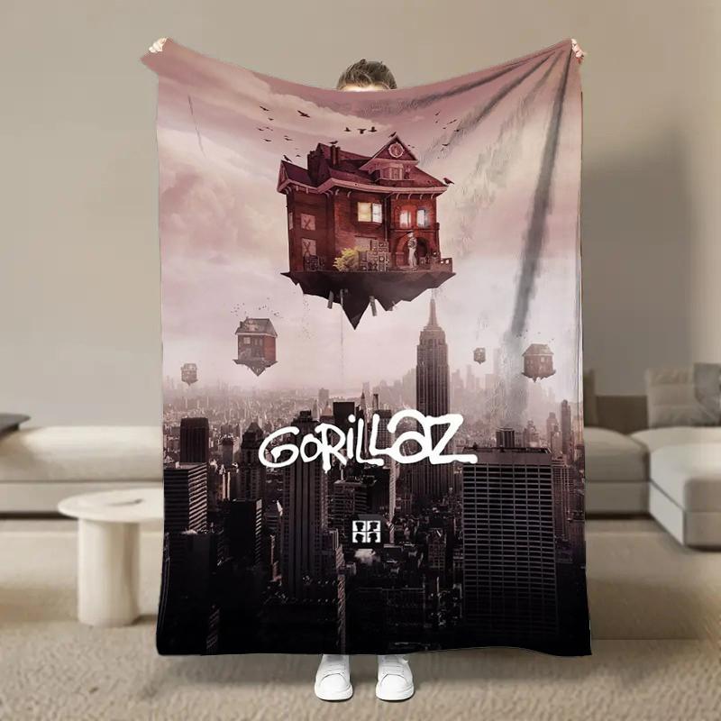 Виртуальная аниме рок-группа G-Gorillaz Мягкие одеяла, Сохраняющее тепло одеяло-плед, Удобное одеяло для пикника, Кровати, Дивана, Дома, Спальни