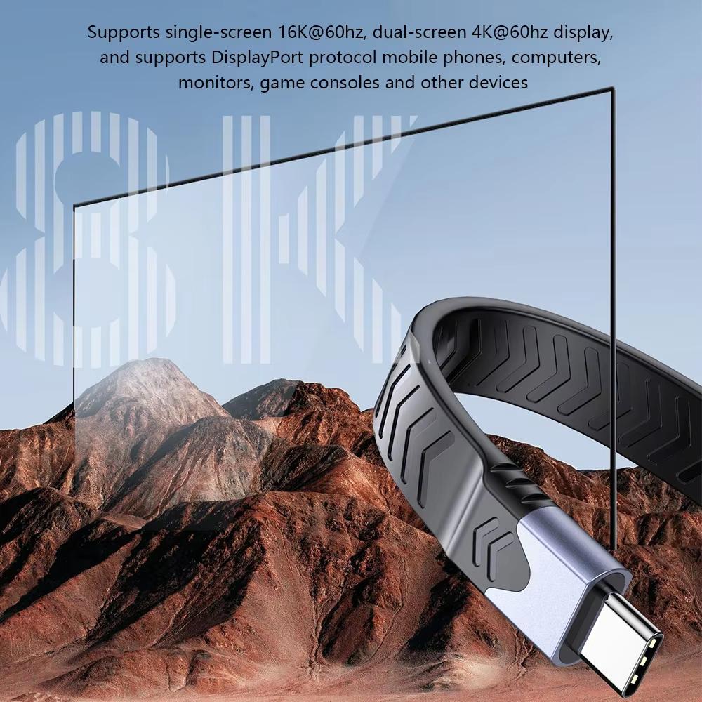 USB5 240W Type-C to Type-C Thunderbolt 5/4/3 Video Projection Cable 16K@60Hz Data Cable 80Gbps PD Fast Charging FPC Flat Cable