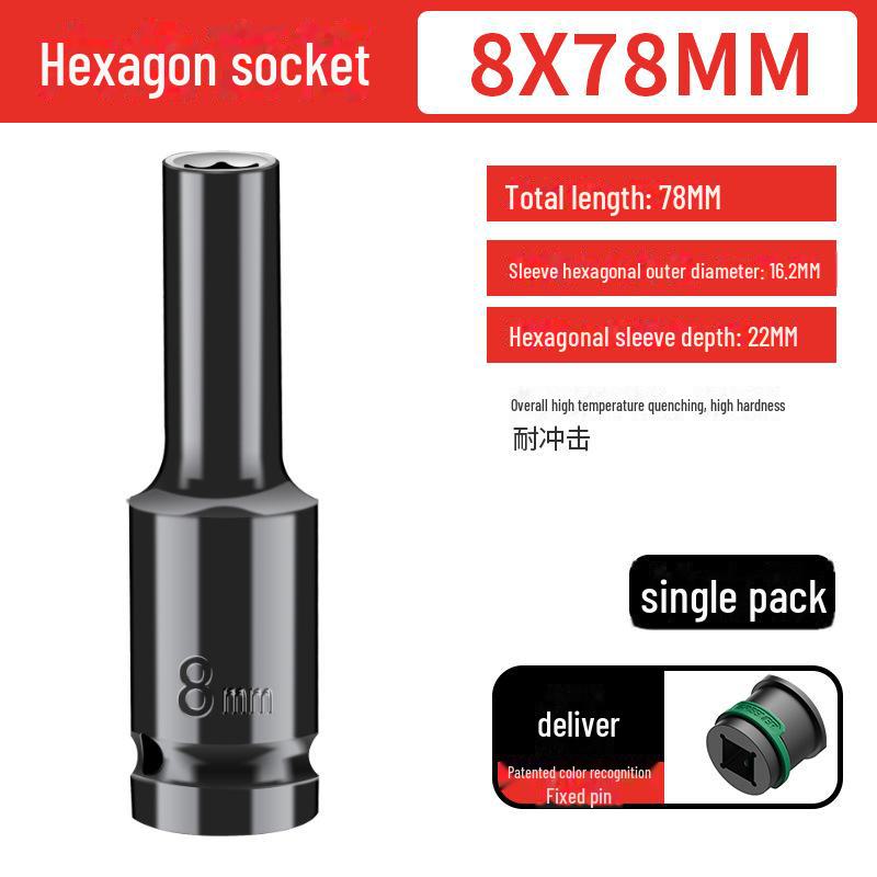 Green Forest 1/2 Electric Wrench Extended 12.5mm Hex Socket for Woodworking