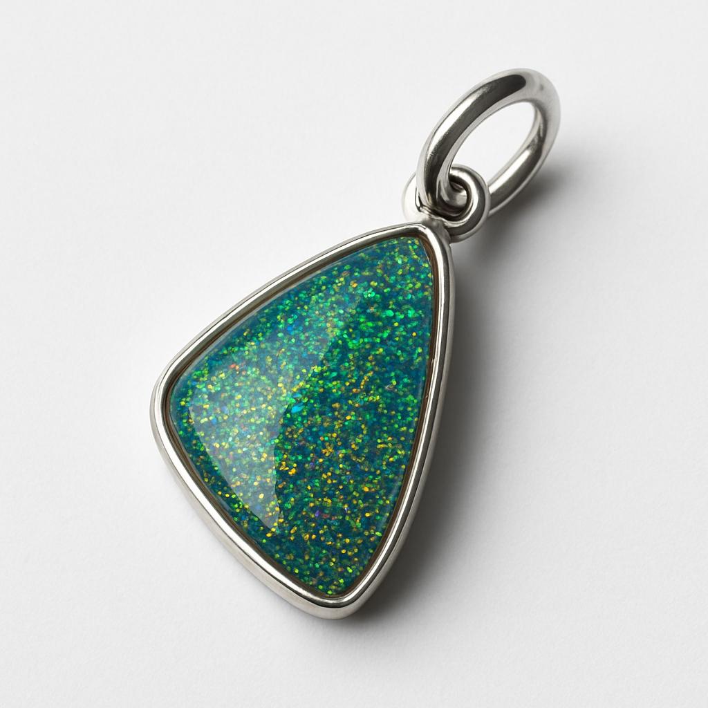 Natural Opal Pendant Australian 12.2 ct Multicolor 925 Sterling Silver October Birthday Birthstone
