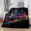 Various Car-patterned Mountain Bike Flannel Blankets - Soft and Suitable for Sofas, Beds, Offices, Travel, All Seasons, and Make A Great Holiday Gift.