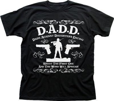 DADD Отцы против свиданий дочерей смешная черная футболка для отца 9599