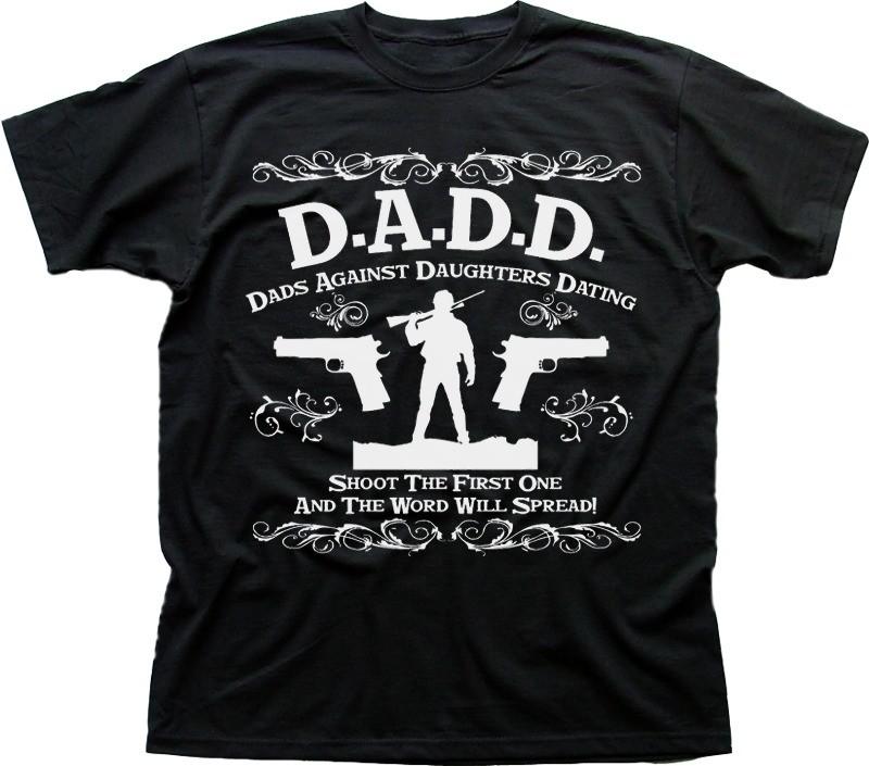 DADD Отцы против свиданий дочерей смешная черная футболка для отца 9599