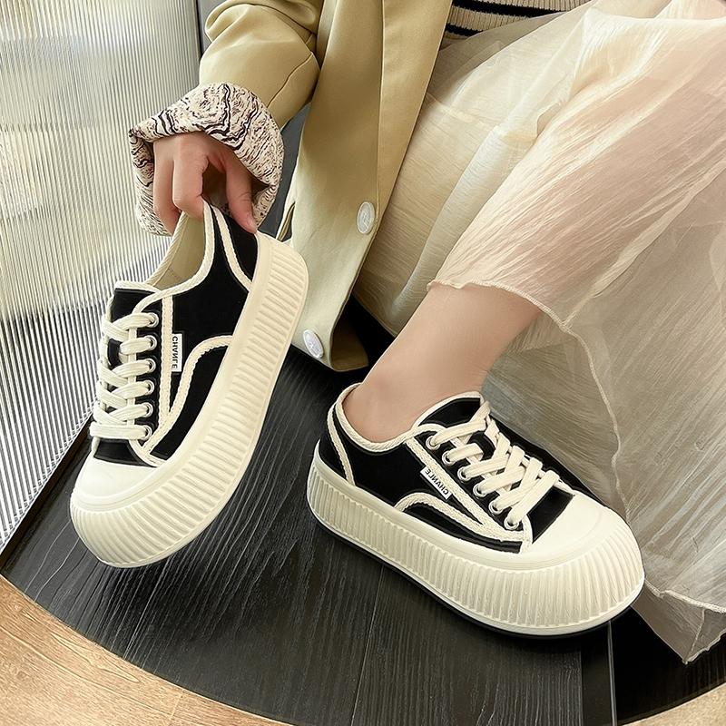 Big head canvas shoes platform spring new shoes autumn muffin bread biscuits casual board shoes