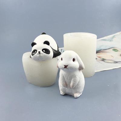 Силиконовая форма для кролика, гипсовое украшение панды, форма для эпоксидной смолы и торта-мусса с шоколадом для DIY