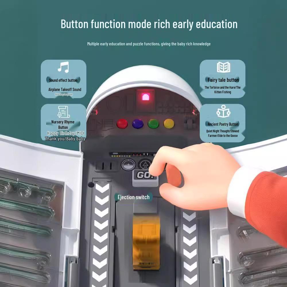 Extra Large Transforming Airplane Toy with Music and Storage Features for Kids