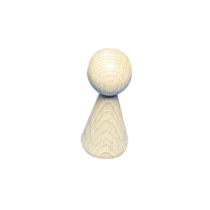 Cône figurine en bois brut, hauteur 50 mm, 20 mm