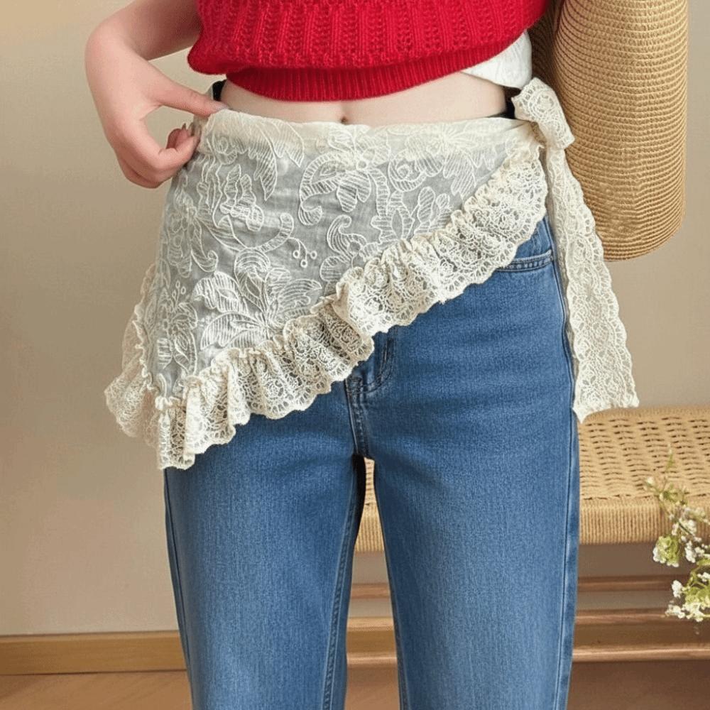 Ethnic Style Lace Triangle Scarf Embroidered Skirt Curtain All-match Lace Headband Travel