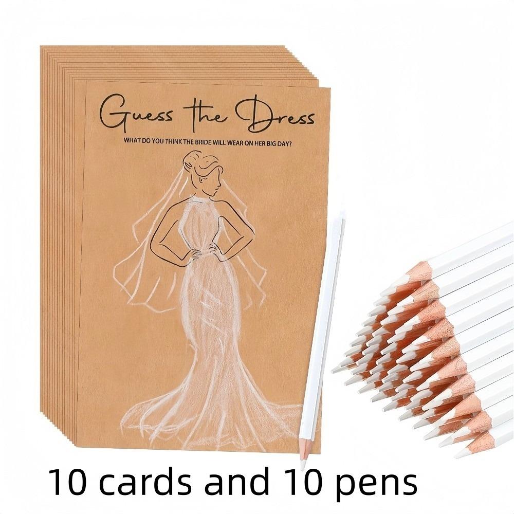 20PCS Funny Wedding Decorations Guess The Dress Bridal Party Ideas Supplies For Guests