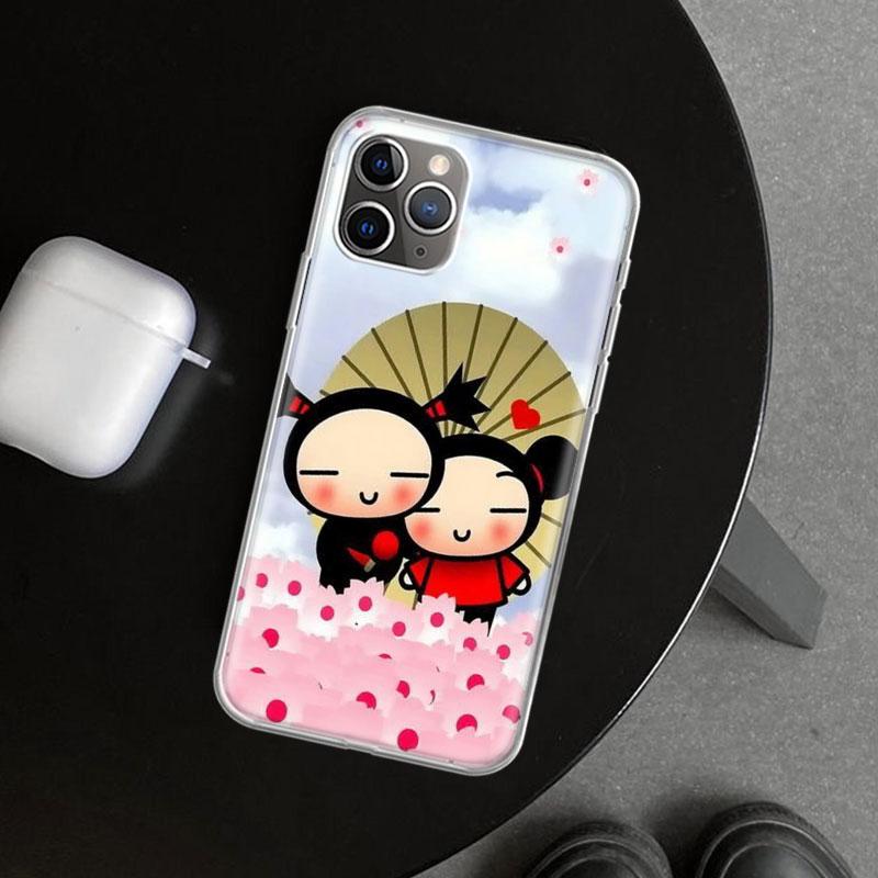 Милый Мультяшный Чехол-Крышка Pucca Garu для iPhone 11 12 13 Mini 14 15 Plus 16 Pro Max 17 Air 7 8 + SE Художественный Индивидуальный Fundas 11